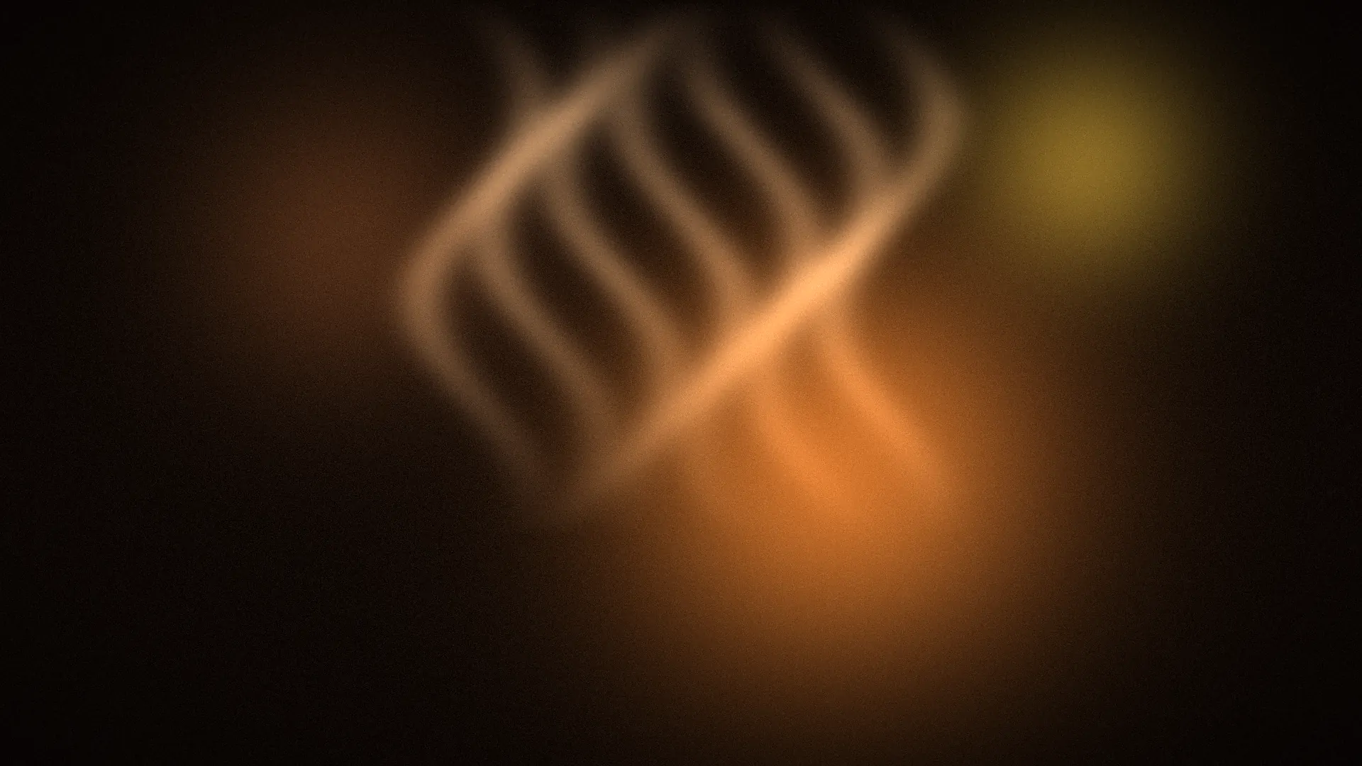 Concept illustration: amber glow and curls of steam on a black background
